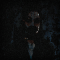 The freeze frame of the Silvia portrait, showing a mask.