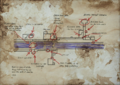 Map of the Bergmann tunnels left by Erik.