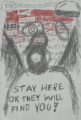 An ominous scribbled over warning left for Elo, cleaned up version can be found here.